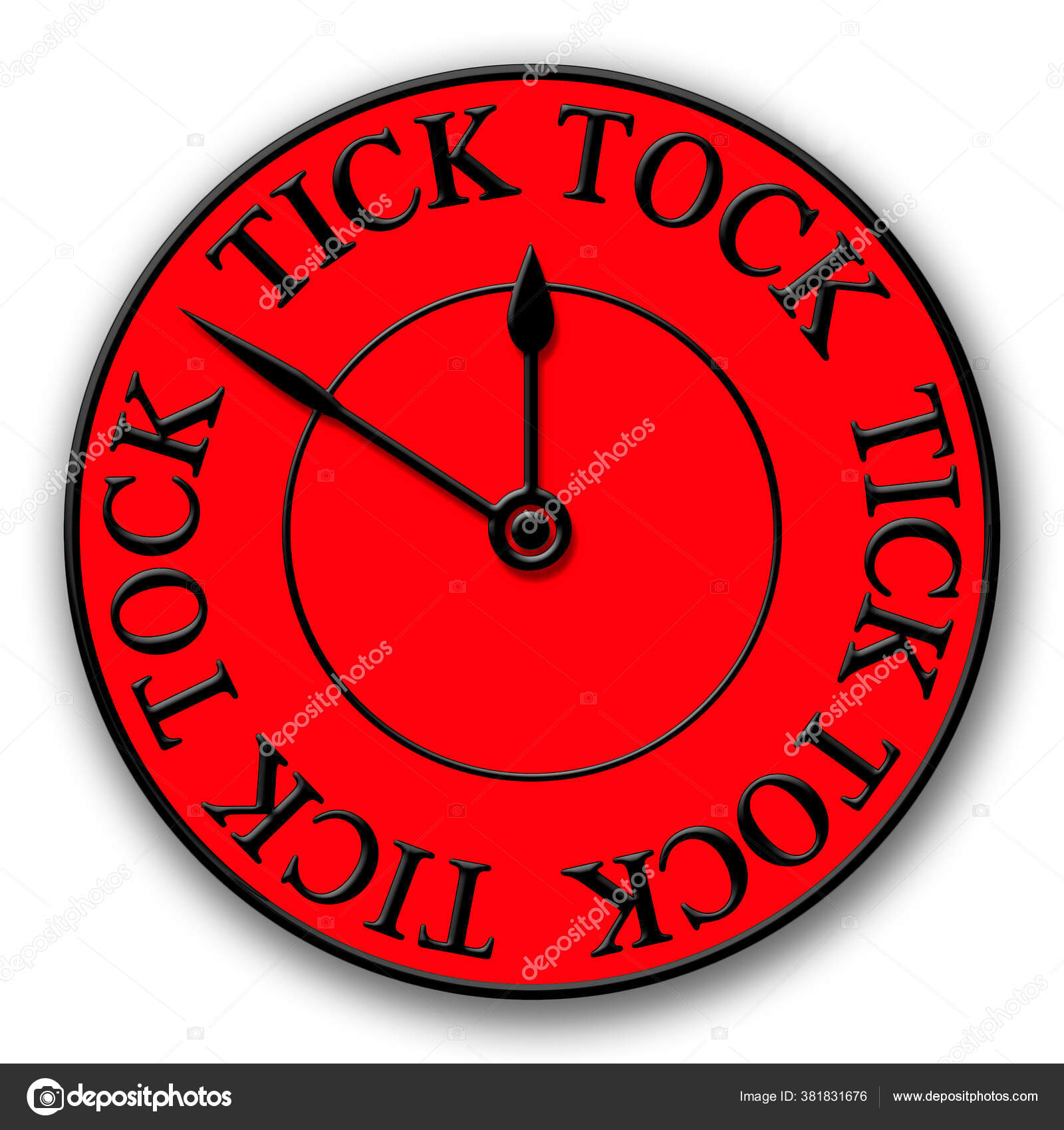 Red Black Modern Tick Tock Clock Face Design Illustration Isolated Stock  Photo by ©Raydar 381831676